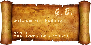 Goldhammer Beatrix névjegykártya